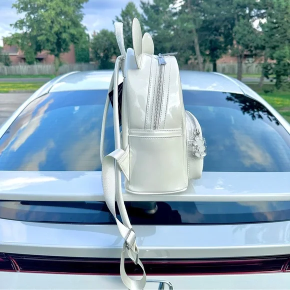 New Pearl White Mickey Mouse Signature Disney Loungefly Mini Backpack 🤍 - Picture 2 of 7